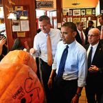 Obama signed one of these pumpkinsâalso, there's a Banksy reference on one